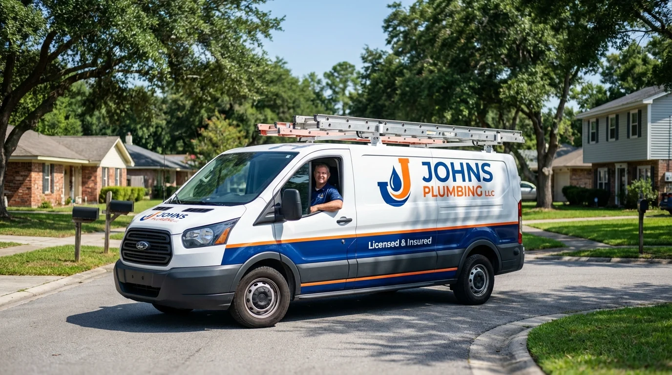 Johns Plumbing LLC service van in Gulf Breeze, FL