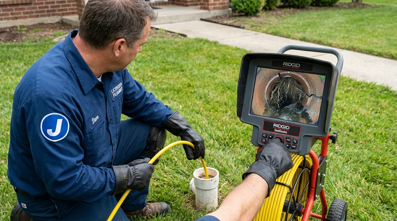 Sewer camera inspection being performed by Johns Plumbing LLC in Gulf Breeze