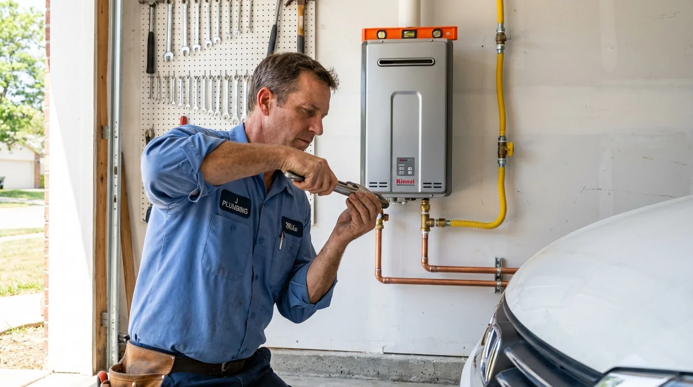 Tankless water heater installation by a Johns Plumbing LLC plumber in Gulf Breeze